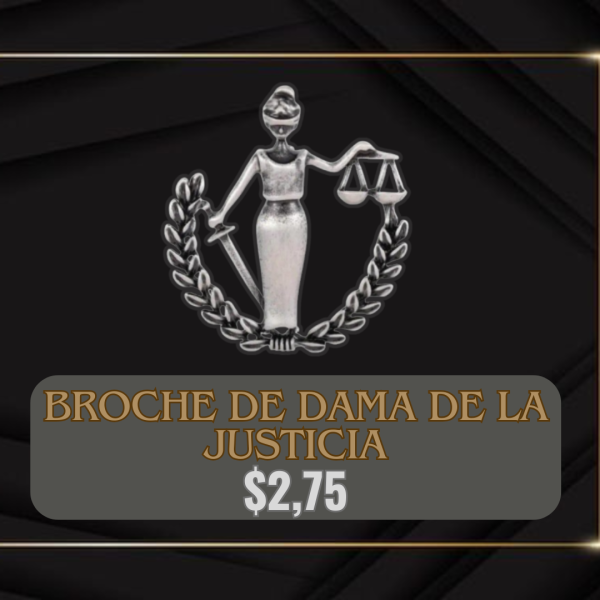 Broche de Dama de la Justicia Retro-Elegante