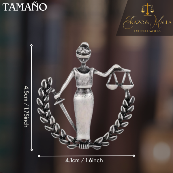 Broche de Dama de la Justicia Retro-Elegante - Imagen 2