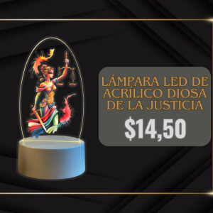 LÁMPARA LED DE ACRÍLICO CON DISEÑO VIBRANTE DIOSA DE LA JUSTICIA