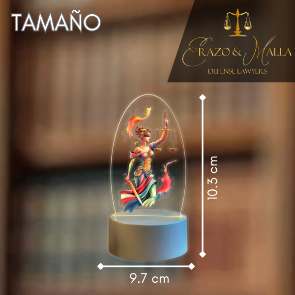 LÁMPARA LED DE ACRÍLICO CON DISEÑO VIBRANTE DIOSA DE LA JUSTICIA - Imagen 2