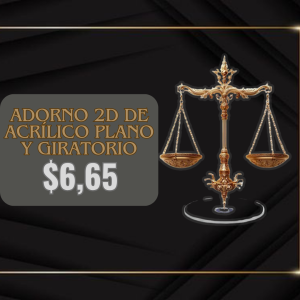 ADORNO 2D ACRÍLICO PLANO Y GIRATORIO